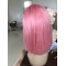 Pink Color High Quality Lace Front Short Bob Human Hair Wig NO.1