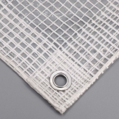 Premium Clear Leno Poly Tarpaulin with 3x3 Mesh for General Cover (70-200gsm)