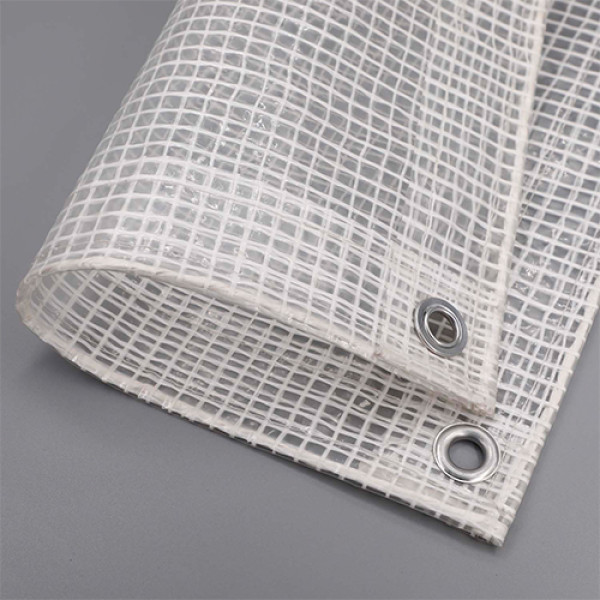 Premium Clear Leno Poly Tarpaulin with 3x3 Mesh for General Cover (70-200gsm)