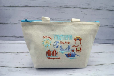 刺繍保冷トートバック　ランチバック