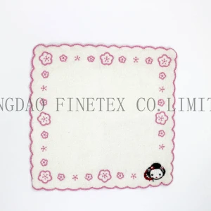 シャーリング　刺繍ハンカチタオル　女の子