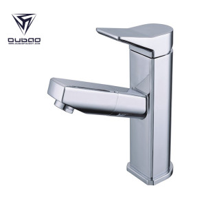 Single Hole Bathroom Sink Faucets with Pull Out Sprayer