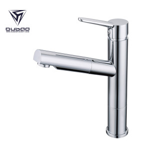 OUBAO Concise Style Cheap Chrome Pull Out Kitchen Sink Faucet