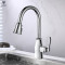 OUBAO Kitchen Faucet with Pull Out Sprayer and Brushed Nickel Spot Resist Free Stainless