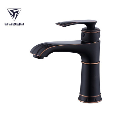 OUBAO oil rubbed bronze Bathroom Sink Fuacets Single Handle Deck Mounted
