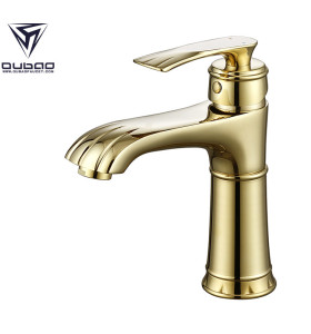OUBAO Luxury Gold Soild Brass Lavatory Bathroom Faucets