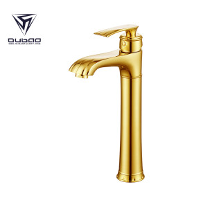 OUBAO Single Handle Vessel Sink Bathroom Faucet Gold Finished on Sale