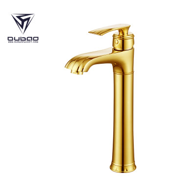 OUBAO Single Handle Vessel Sink Bathroom Faucet Gold Finished on Sale