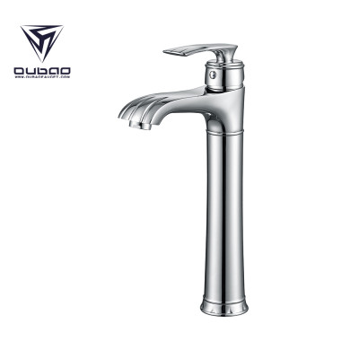 OUBAO Tall Vessel Sink Faucet Low Lead Sold Brass Chrome Plated