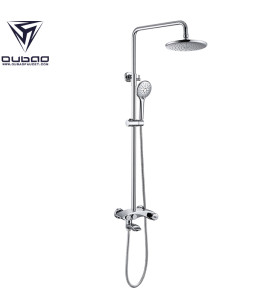OUBAO Wall Mounted Bathroom Chrome Shower Faucet Set