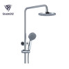 OUBAO Chrome Mixer Shower Panel Waterfall Rain Shower Faucet Set