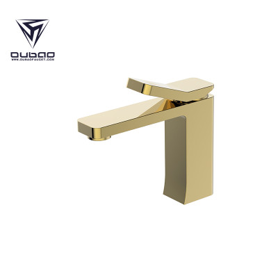 OUBAO Bathroom Basin Faucet Gold Brass Washbasin