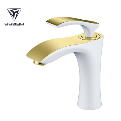 OUBAO Deck Mounted Single Handle Face Wash Basin faucet