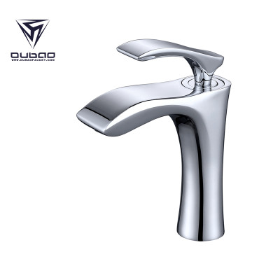 OUBAO Luxury Low Lead Brass Chrome Bathroom Basin Faucet