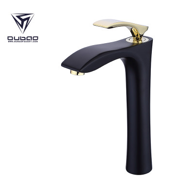 OUBAO Unique Single Handle Tall Body Wash Basin Faucet