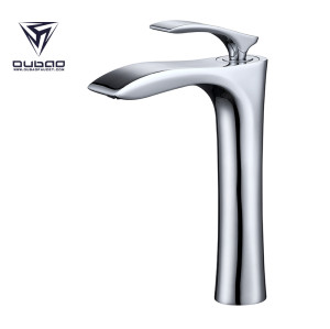OUBAO Deck Mounted Tall Body Chrome Face Wash Basin faucet