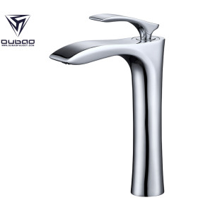 OUBAO Deck Mounted Tall Body Chrome Face Wash Basin faucet