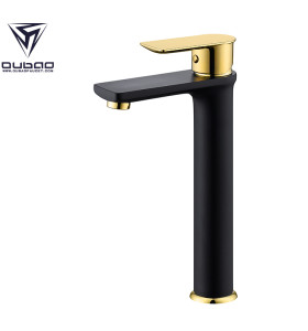OUBAO High Quality Black And Gold Single Mixer Basin Faucet