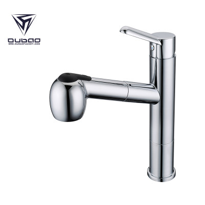 OUBAO Cheap Chrome Kitchen Faucets With Side Sprayer