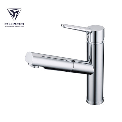 OUBAO Discount Chrome Plating Pull Out Kitchen Faucets