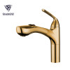 OUBAO Golden Pull Out Kitchen Mixer Tap Spout