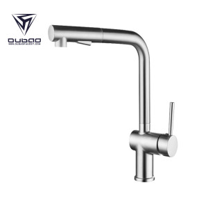 OUBAO Types of Kitchen Sink Faucets With Pull Out Spray Single Handle