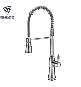 OUBAO New Design Chrome Spring Pull Down Kitchen Sink Faucet