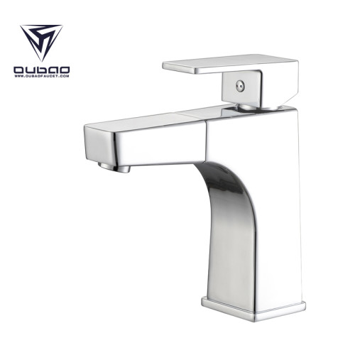 OUBAO Contemporary Bathroom Sink Faucets One Hole Single Handle with Pull out Spray