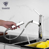 OUBAO Vintage Style Chrome Pull Out Kitchen Sink Faucet