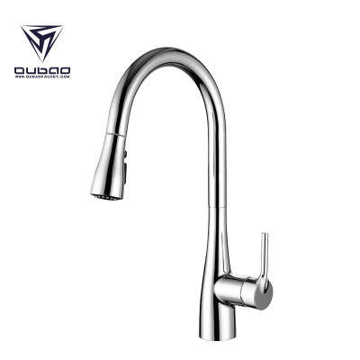 OUBAO One Hole Kitchen Faucet Industrial peerless Hot and Cold Swivel