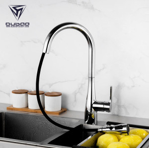 OUBAO One Hole Kitchen Faucet Industrial peerless Hot and Cold Swivel