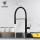 OUBAO Matte Black Kitchen Sink Tap with Pull Out Silicone Hose