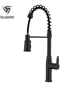 OUBAO Best Black Pre Rinse Widespread Kitchen Faucet Tap