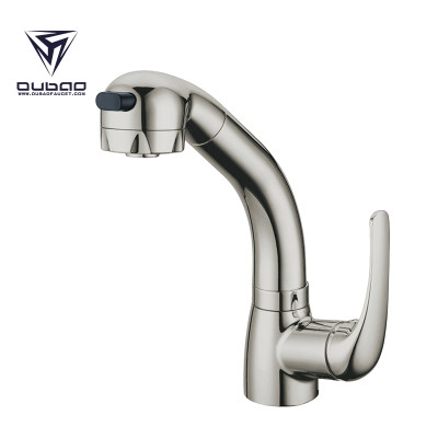OUBAO Gooseneck Luxury Water Saving and High Qaulity Kitchen Faucet with Sprayer
