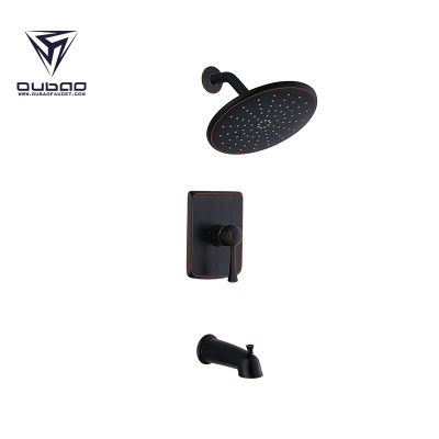 OUBAO Single Handle Oil Rubbed Bronze Shower Faucet Set