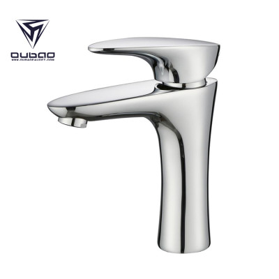 Modern Brass Single Hole Bathroom Faucet Chrome One Hole