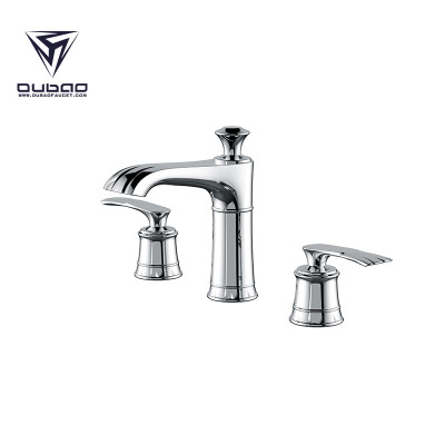 Chrome Polished Vintage Widespread Vanity Faucet 3 Piece 3 Hole