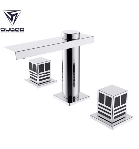 OUBAO Best Widespread Square Bathroom Faucet There Pieces