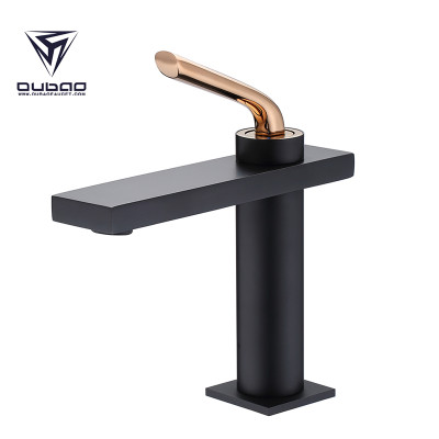 Bathroom Sink Basin Mixer Taps Single Handle Unique Matte Black and Rose Gold