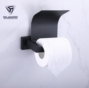 OUBAO  Modern Matte Black Tissue Roll Holder For Bathroom