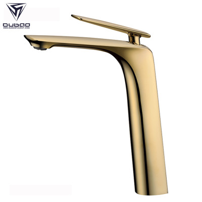 OUBAO Copper Bathroom Faucets Home Hardware Luxury Gold Tall