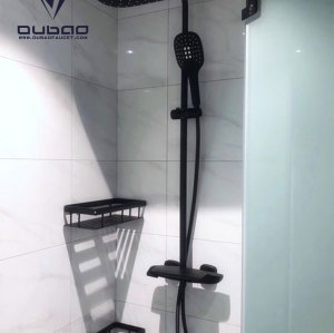 OUBAO Chrome Brass Thermostatic Shower Faucet Wall Mounted