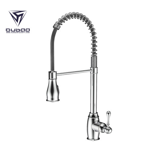 OUBAO Industrial Style Commercial Pull Down Kitchen Sink Faucet