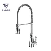 OUBAO Chrome Polished Commercial Kitchen Taps with Pull Down Sprayer