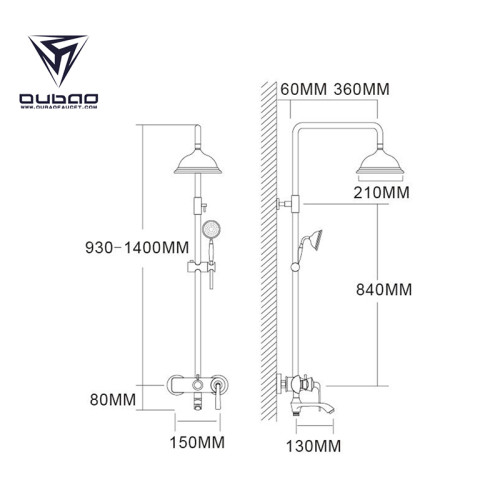 OUBAO Modern Shower System and Thermostatic Shower Faucet Set