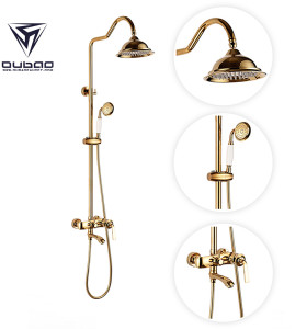 OUBAO Modern Shower Faucet Set With Handheld Sprayer