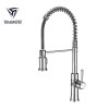 OUBAO Pre Rinse Commercial Style Pull Down Swan Neck Kitchen Faucet Tap