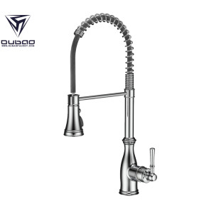 OUBAO Commercial Pull Down Kitchen Sink Fuacet with Sprayer