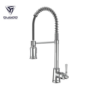 OUBAO Gooseneck Pre Rinse Kitchen Sink Faucets with Sprayer