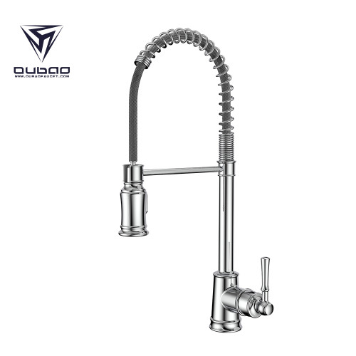 OUBAO Gooseneck Pre Rinse Kitchen Sink Faucets with Sprayer